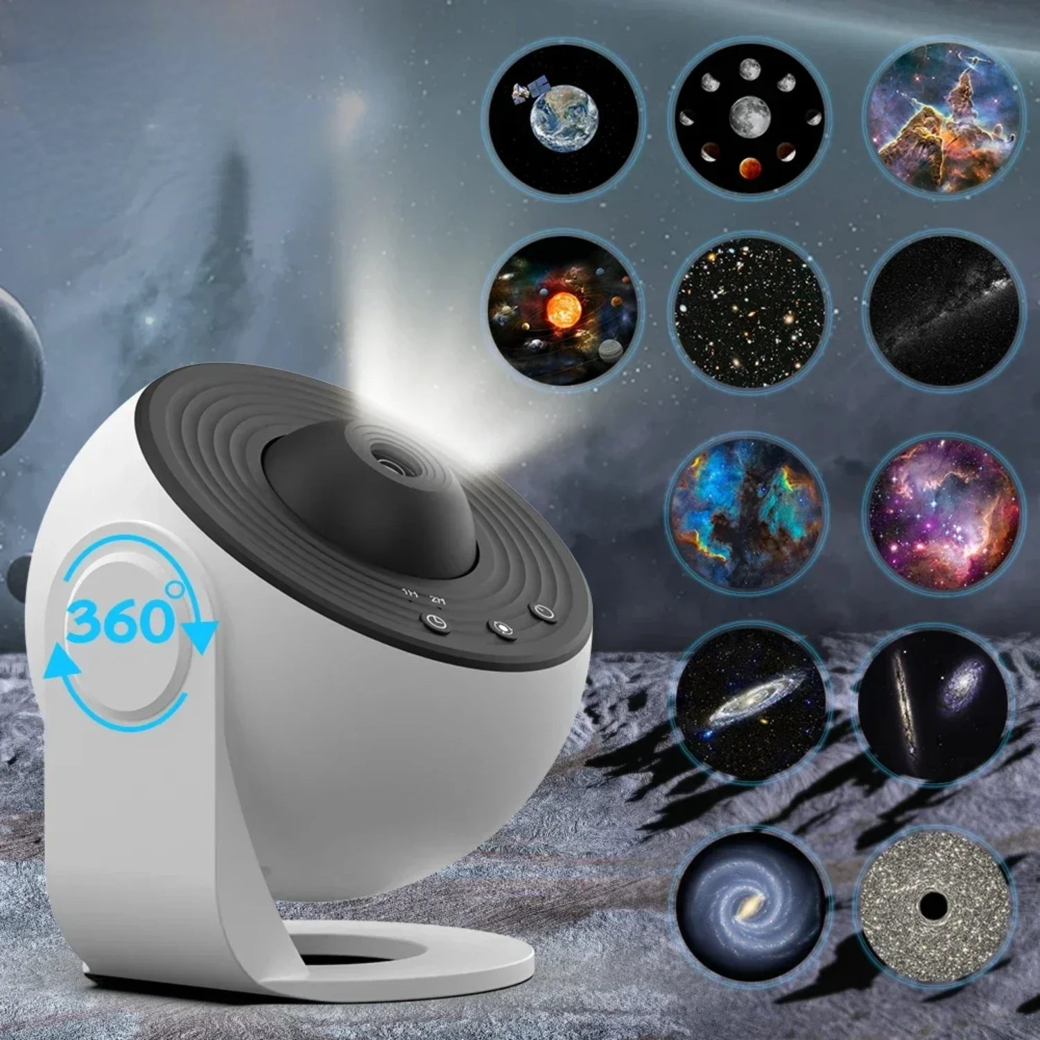 12 In 1  Star Projector Bedroom Aurora Projection Night Light ° Rotating Planetarium Space Ambiance Lamp   Gifts