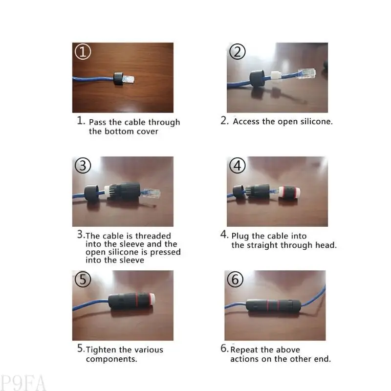 P9fa Impermeável RJ45 Double para Adaptador Cabeça Couplador Extensio