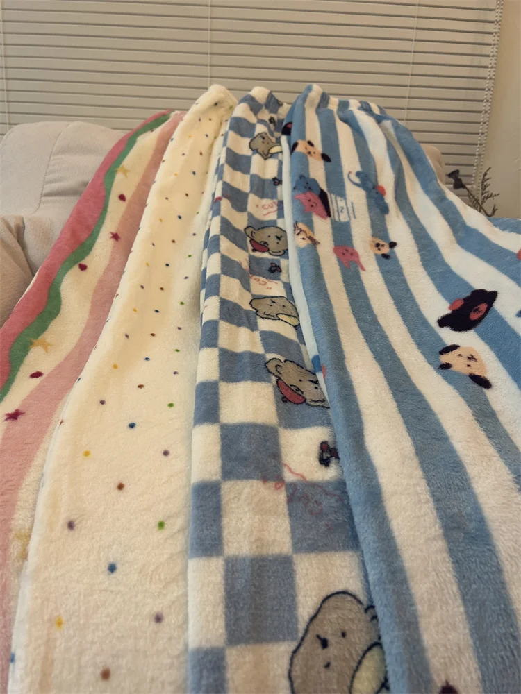 بنطلون بيجامة نسائي دافئ من الصوف المرجاني، بنطلون طويل رقيق للراحة المنزلية، ملابس منزلية شتوية، مادة داخلية من البوليستر، ن...