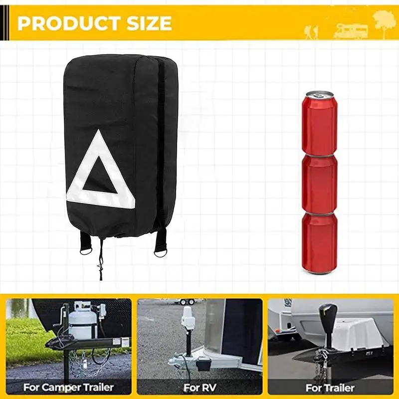 Electric Tongue Jack Cover Reflective 420D Trailer RV Electric Tongue Jack cover Waterproof Travel Trailer Jack Protective Cover