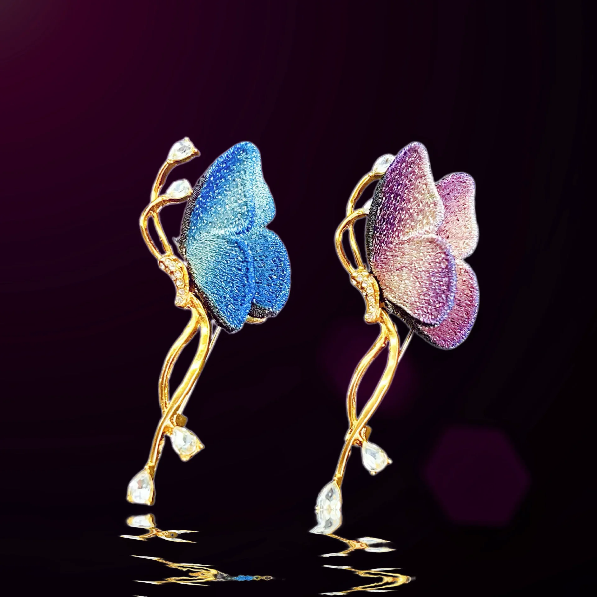 Брошь-бабочка-металлический-значок-одежда-индивидуальные-универсальные-аксессуары-медаль-с-принтом-насекомых-гальваника-оптовая-продажа