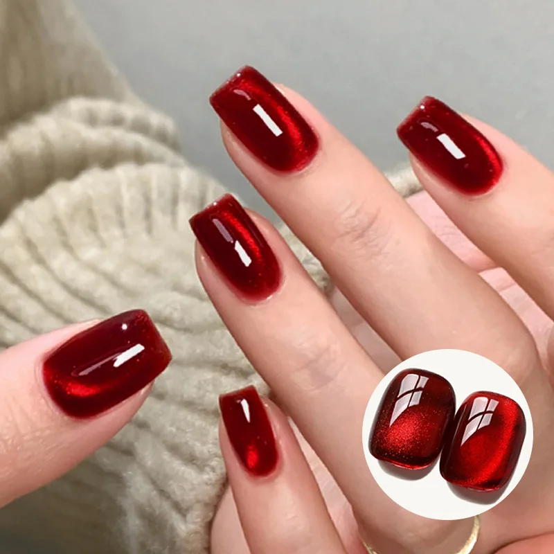 4가지 색상 15ml 레드 핑크 캣 마그네틱 젤 네일 폴리쉬 세미 퍼머넌트 소크 오프 UV LED 페인팅 바니쉬 매니큐어 DIY 디자인용