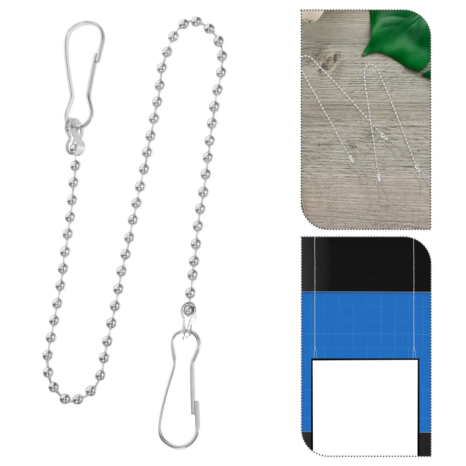 24Pcs Strong Hanging Chains with Hooks Stainless Steel Link Chain for Flower Pots Lanterns Wind Chimes Holiday Decor Sign