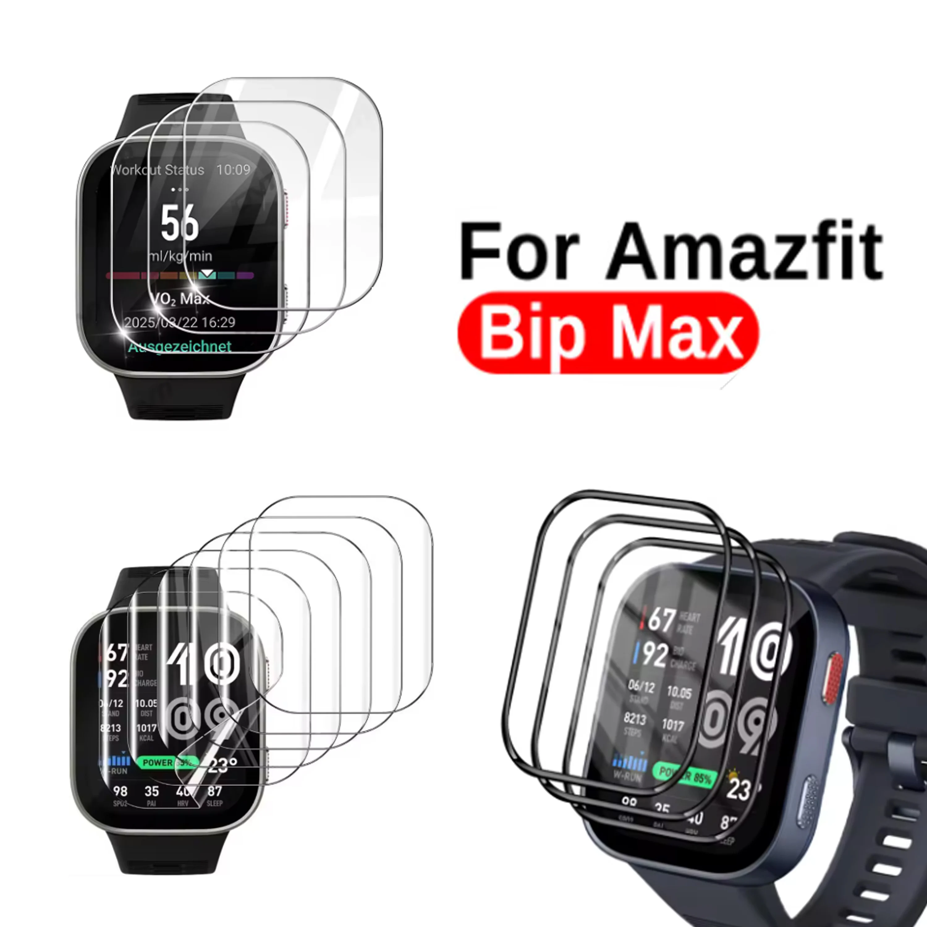 3D PMMA Screen Protector Full Cover For Huami Amazfit Bip Max Smart Watch Soft Film Tempered glass screen Protector