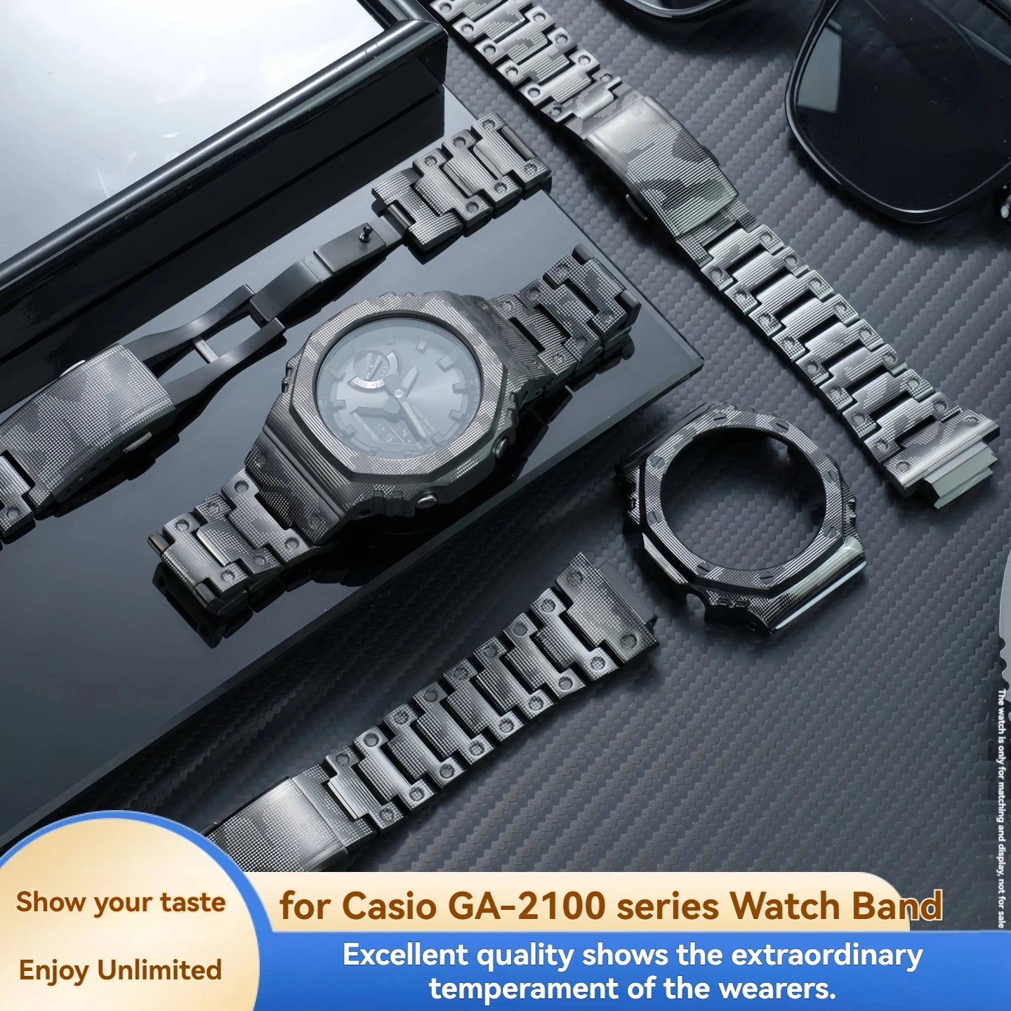 Premium Titanium Watch Strap + Case Retrofit Kit | for Casio G-SHOCK Farm Oak GA-2100/GA-2110/GA-B2100 | Watch Mod Accessories