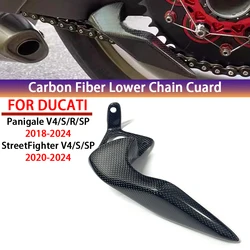For DUCATI Panigale V4 S R Streetfighter V4S Carbon Fiber Lower Chain Guards Cover Protection Fairing Kit Motorcycle Accessories