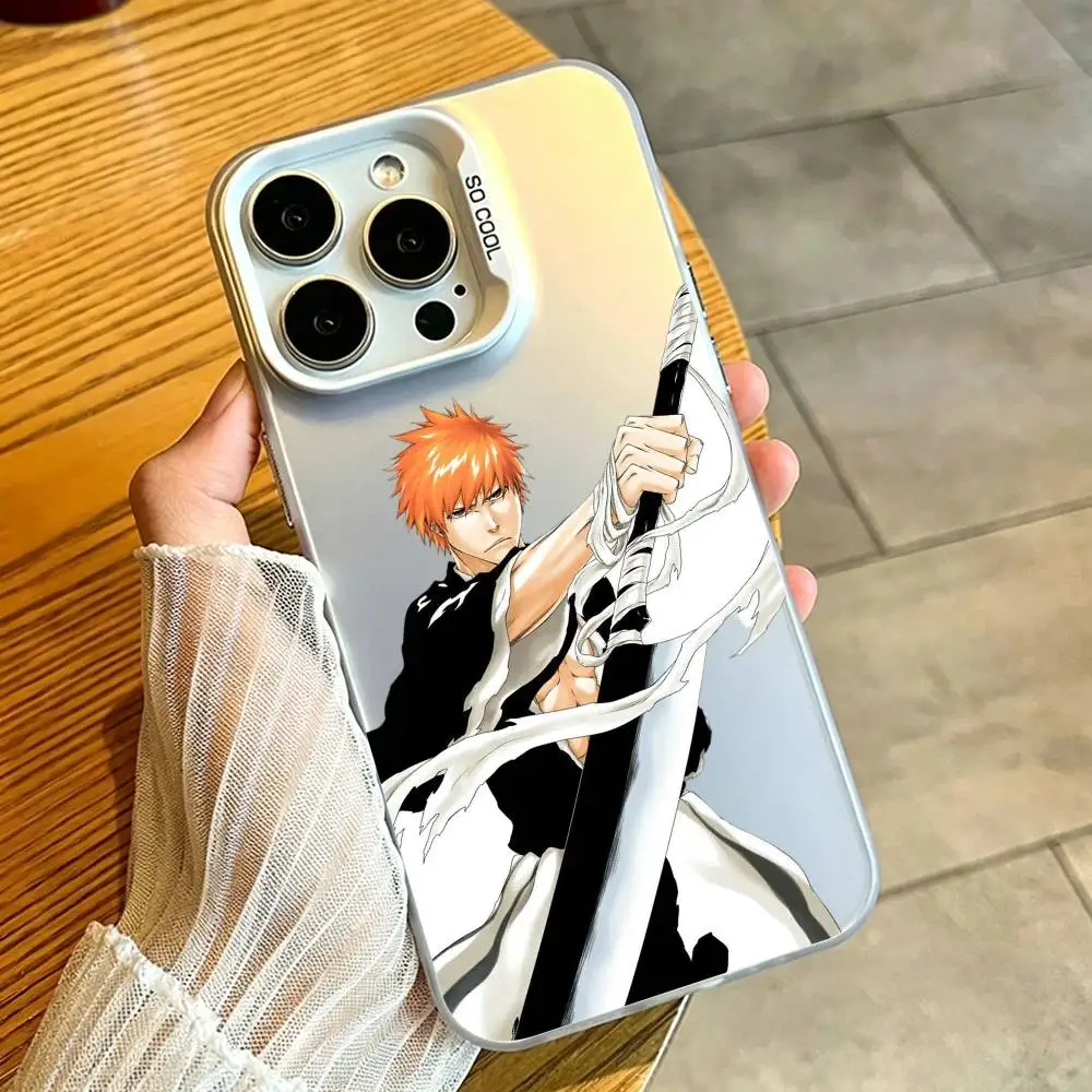 Anime I-Ichigo K-Kurosaki  Phone Case For iPhone 17,16,15,14,13,12,11 Plus,Pro Max,XS,Purple Silver Phone case Funda Cover