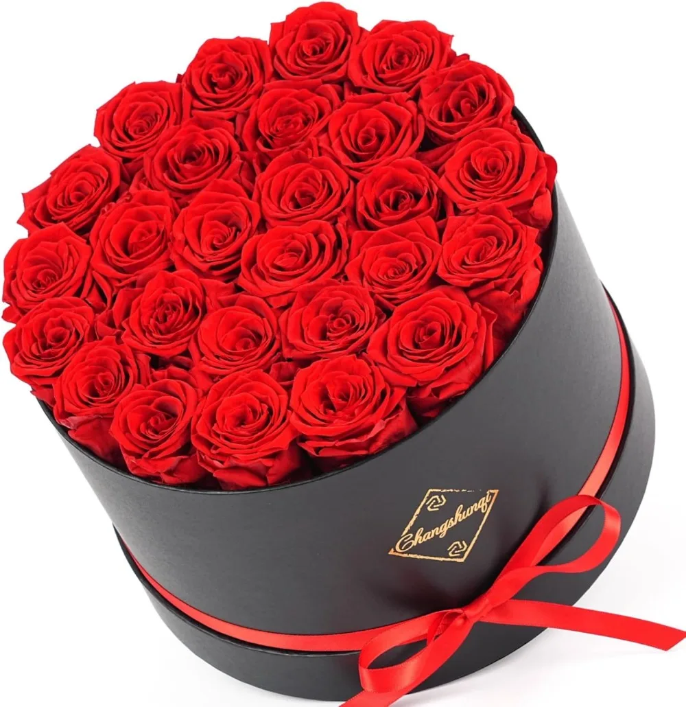 27 ورود محفوظة للأبد في صندوق، زهور حقيقية لهدايا أعياد الميلاد للنساء، الذكرى السنوية، عيد الأم #1
