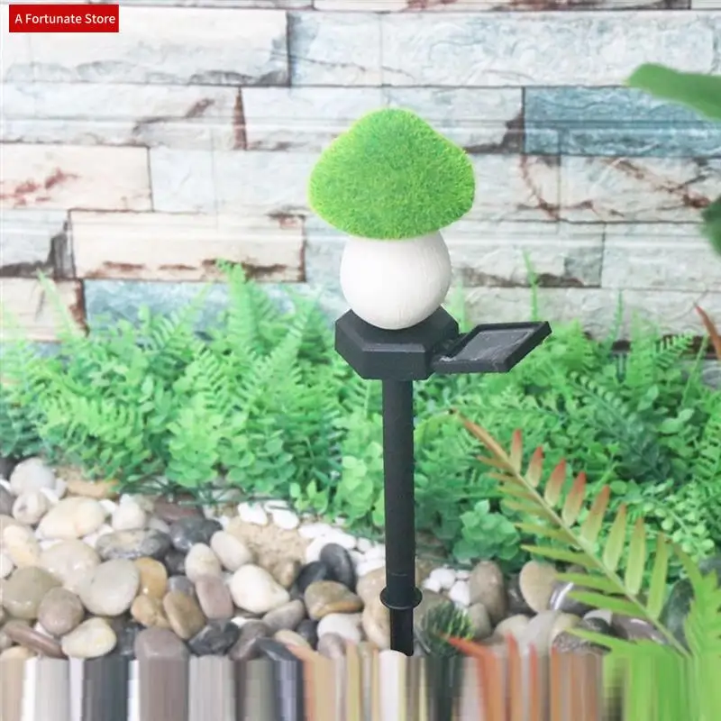

Solar Flocking Mushroom Ground Plug Lamp Night Vision Lamp Garden Courtyard Decorative Lamp-A78G