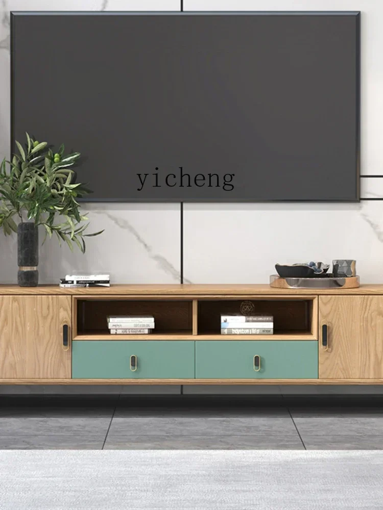 ii10.9-Ash Wood Solid Wood TV Cabinet Coffee Table TV Cabinet Wine  Side  Floor Cabinet Suit