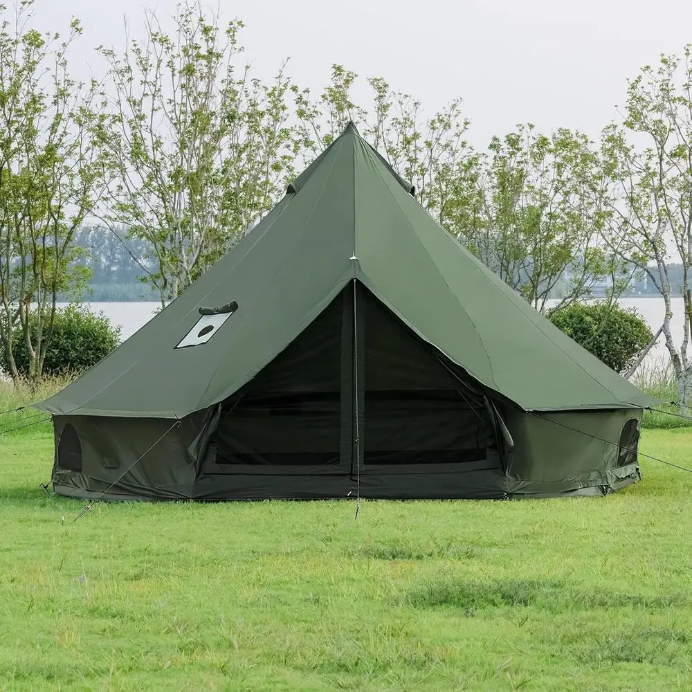 

Family-Sized 13.1ft/16.4ft Yurt Tent with Stove, Ideal for Large Groups, All-Season Shelter