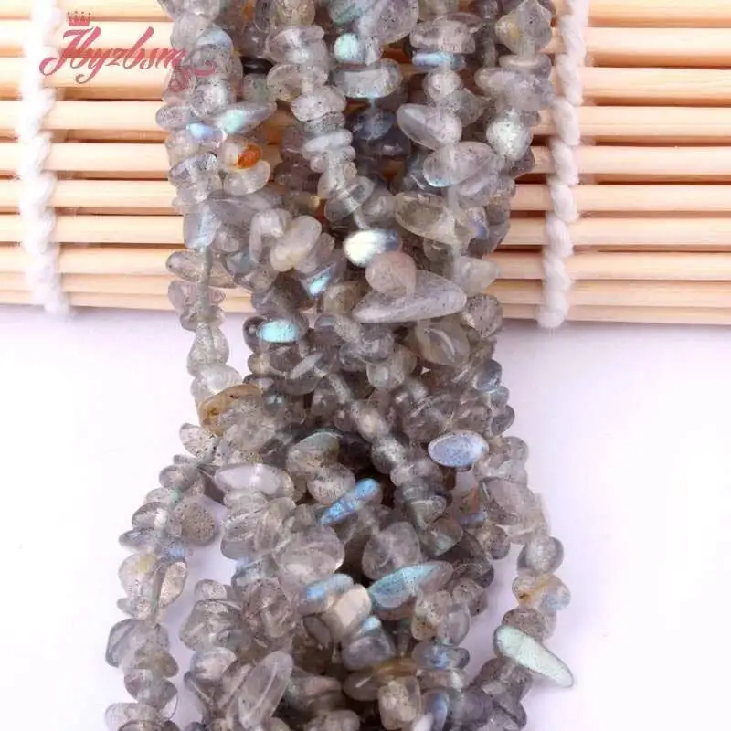 2x3-4x5mm Natural Gray Labradorite Chip Stone Beads For DIY Necklace Bracelats Jewelry Making Strand 15 Inches