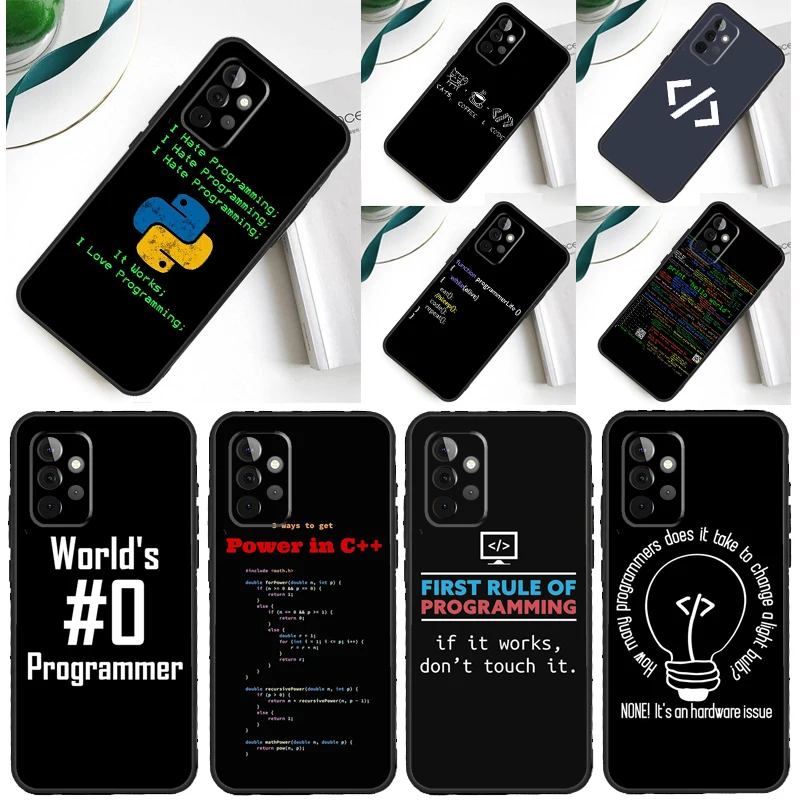 Programming Languages Case For Samsung Galaxy A54 A34 A24 A14 A12 A22 A32 A42 A52 A72 A52S A51 A71 A13 A53 Cover