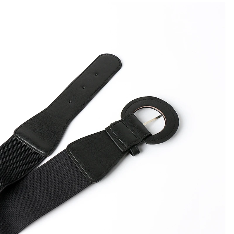 Nuevos cinturones elásticos negros para vestido, fajas con hebilla ancha a la moda para suéter, falda decorativa, abrigo, sello de cintura delgada para niñas