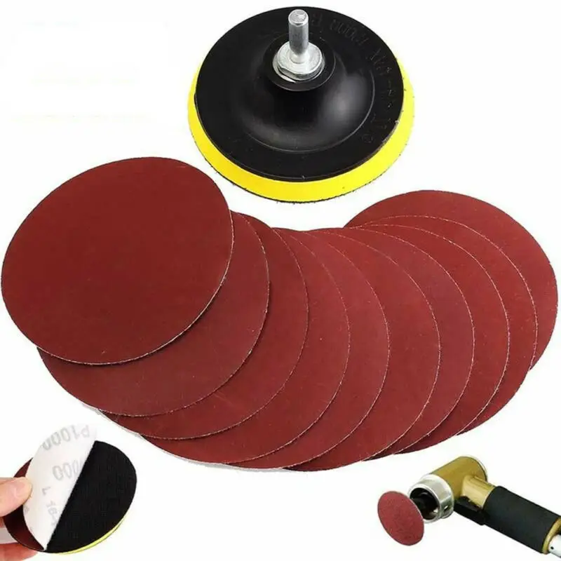 

4-inch sandpaper polishing disc, 10 sheets, 1000 mesh fine grinding, woodworking polishing, universal sanding accessories