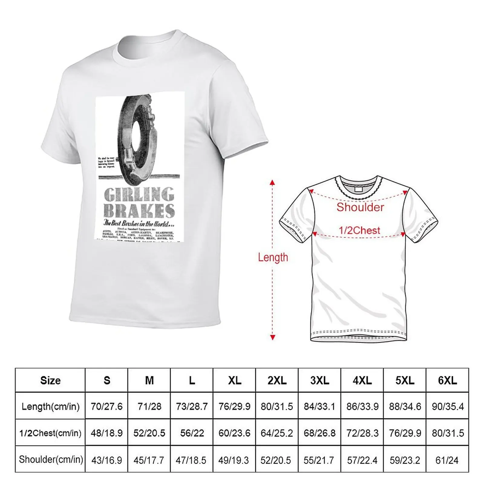 Girling Brakes - 1939 Vintage Advert T-Shirt t shirt man plain cotton t shirt pack T-Shirt