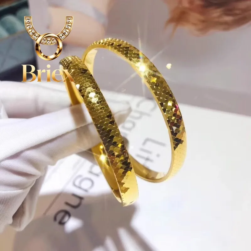 

Briex Jewelry Premium Gold 9999 Fish Scale Bracelet Women's Gold Store Same Smooth Bracelet 24k Real Gold Honeycomb Face Jewelry