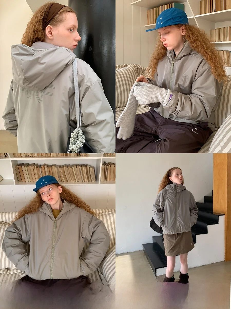 

Square Houlest Winter Outdoor Commute Lightweight Waterproof Cold-resistant Cotton Jaet Women's Hooded Coat Warmth