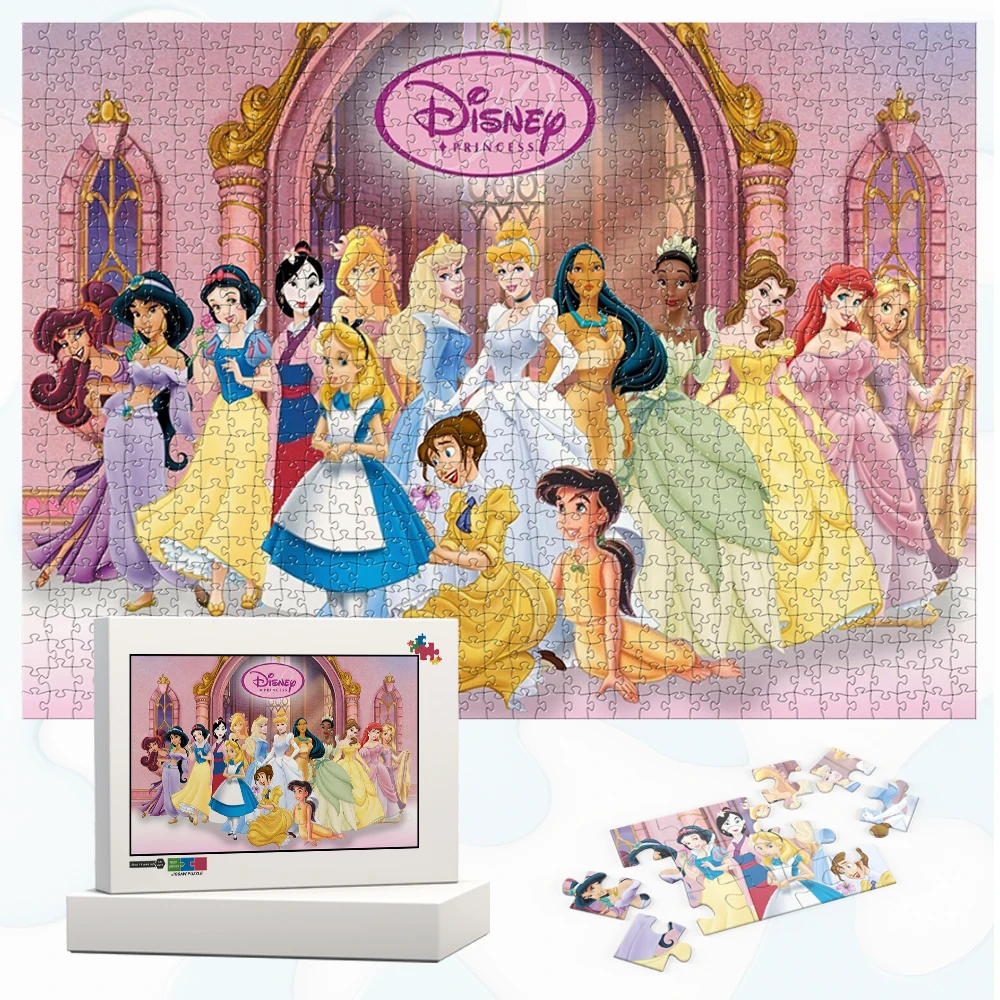 

Various Disney Princesses Puzzles for Adults Castle Door Posing Unique Design Jigsaw Puzzles Fun Family Game Toys for Restless