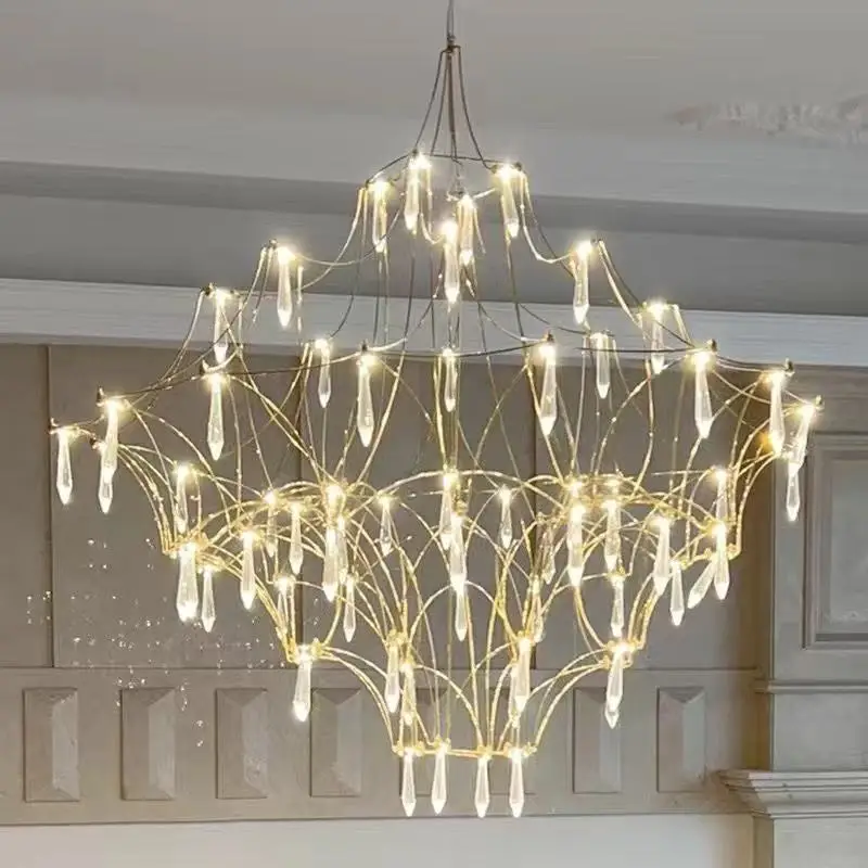 

MZISOSOD for Crystal LED Pendant Light Living Room Dining Room Bedroom Firefly Modern Chandelier High End Decor Lighting
