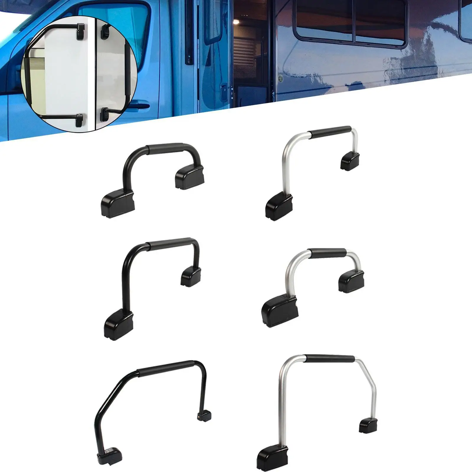 

Camper RV Entry Door Assist Bar Easily Install Professional Comfortable Grip Sturdy Multifunctional for Travel Trailer Accessory