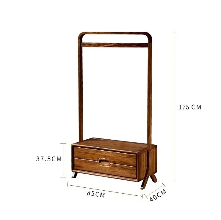 New Chinese Style Ugyen Wooden Hallstand Nordic Light Luxury Clothes Rack Simple Bedroom Clothes Storage Rack