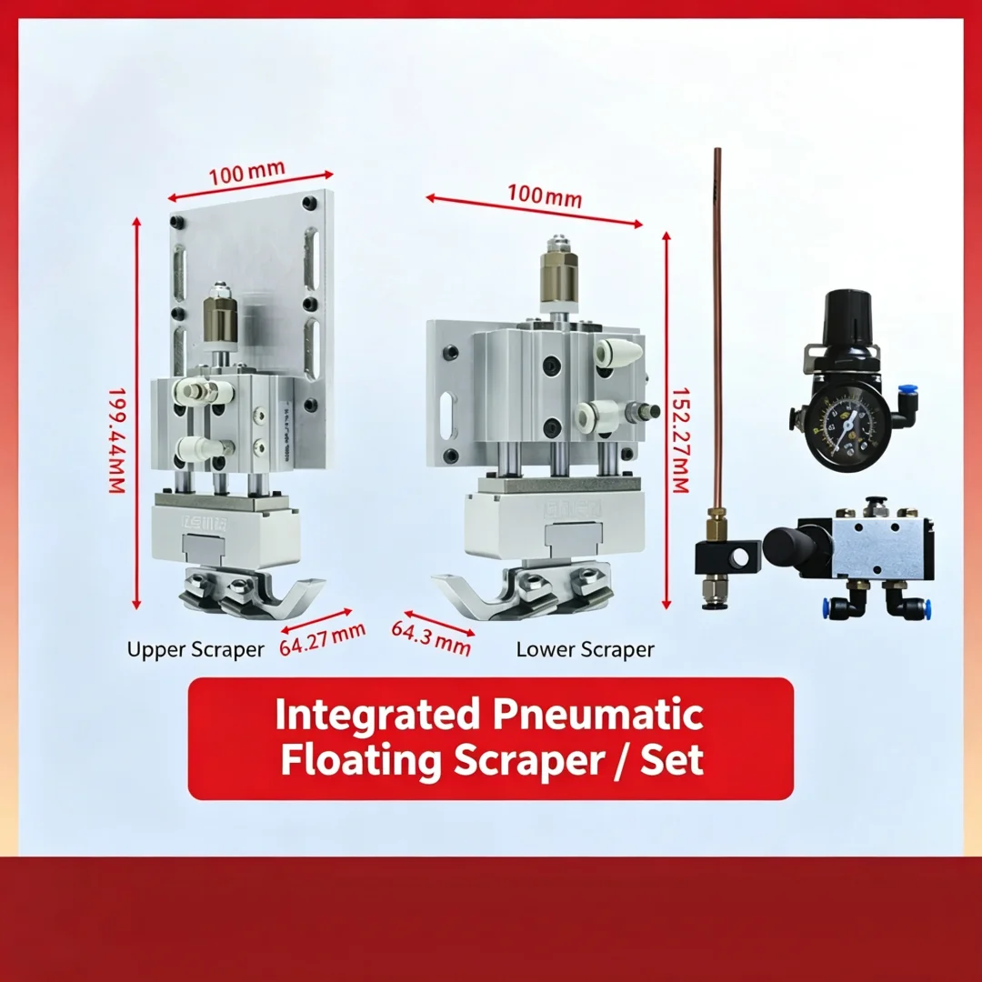 Zero‑Damage Board Pneumatic Floating Scraper Edge Banding Machine Accessory Flexible Hard Edge Scraping Hinge Hole Avoidance Glu