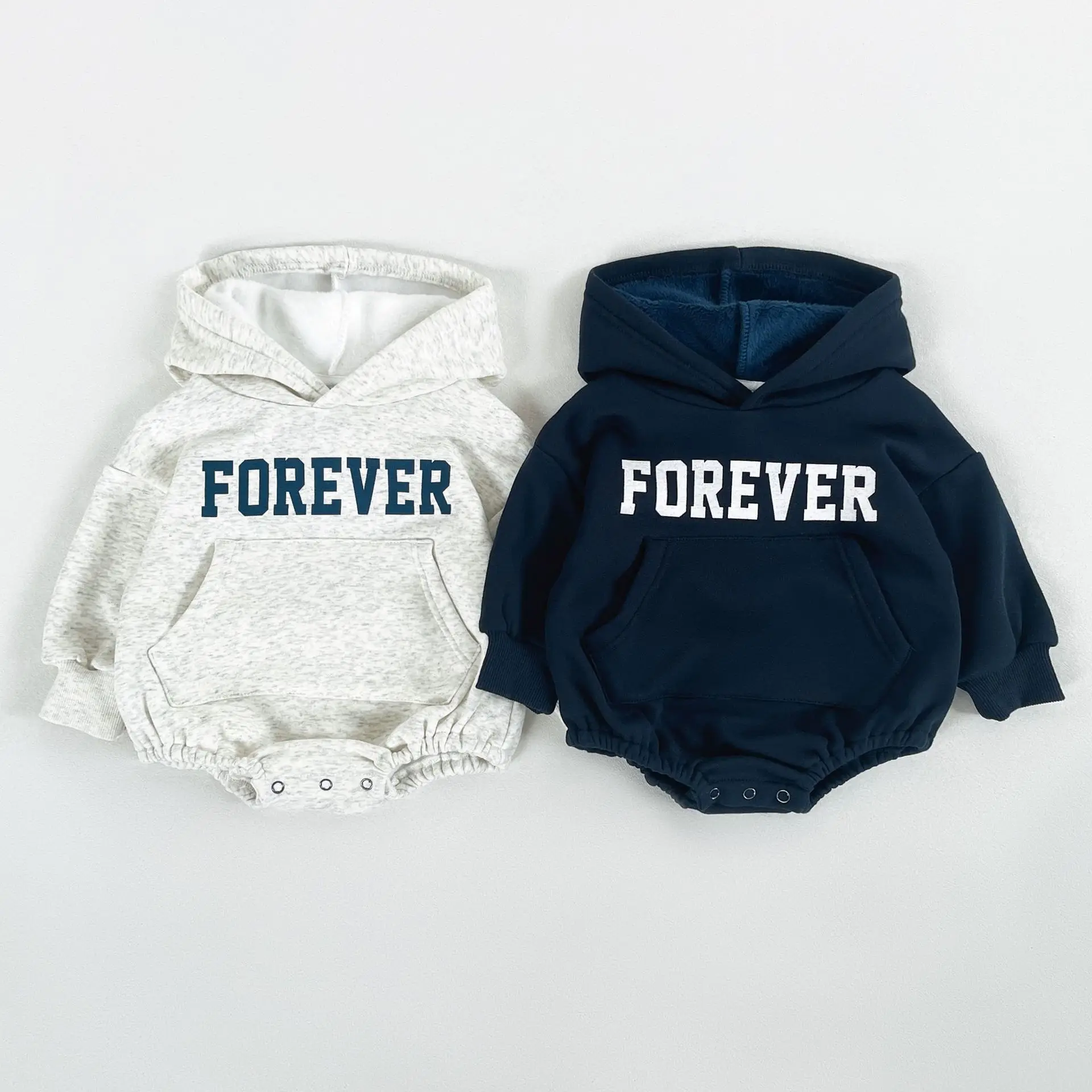 

2025 Winter Jumpsuit Baby Hooded Fleece Sweatshirt Fart Wrapper English Sweatshirt Crawling Suit