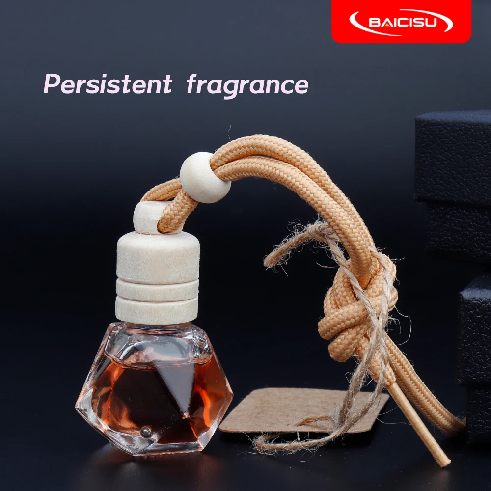 Car Hanging Perfume Pendant Fragrance Air Freshener Empty Glass Bottle For Essential Oils Diffuser Automobiles Ornaments