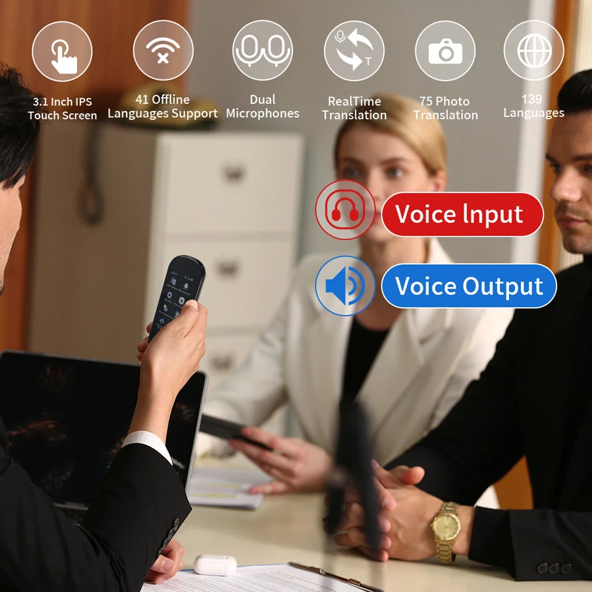 Language Translator Device Two-Way AI Voice Translator Voice/Photo Translation
