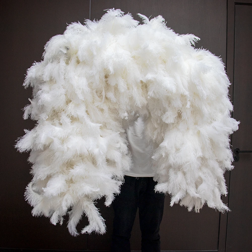 

2 yards per piece whole ostrich feather strips stage performance decorative scarf party ball atmosphere props