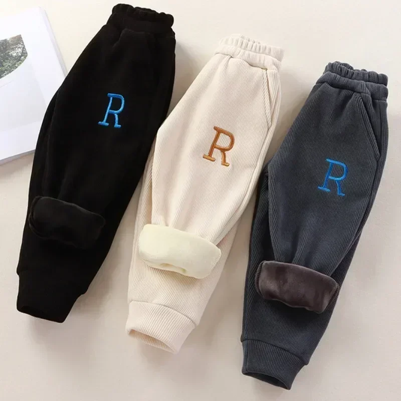 Autumn Winter Kid Girls Loose Chenille Sweatpant Warm Trousers Jogger Pant for boys Casual Sport Pants Teenage Girls Clothing