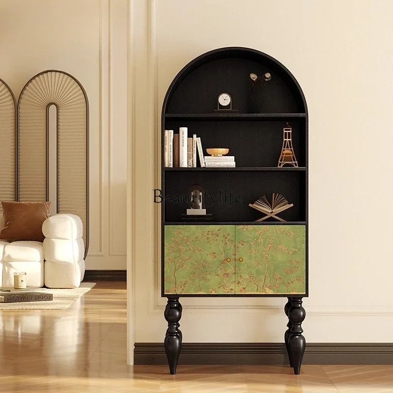 

LXAmerican light luxury flower and bird solid wood living room bookcase storage chest cabinetSSS