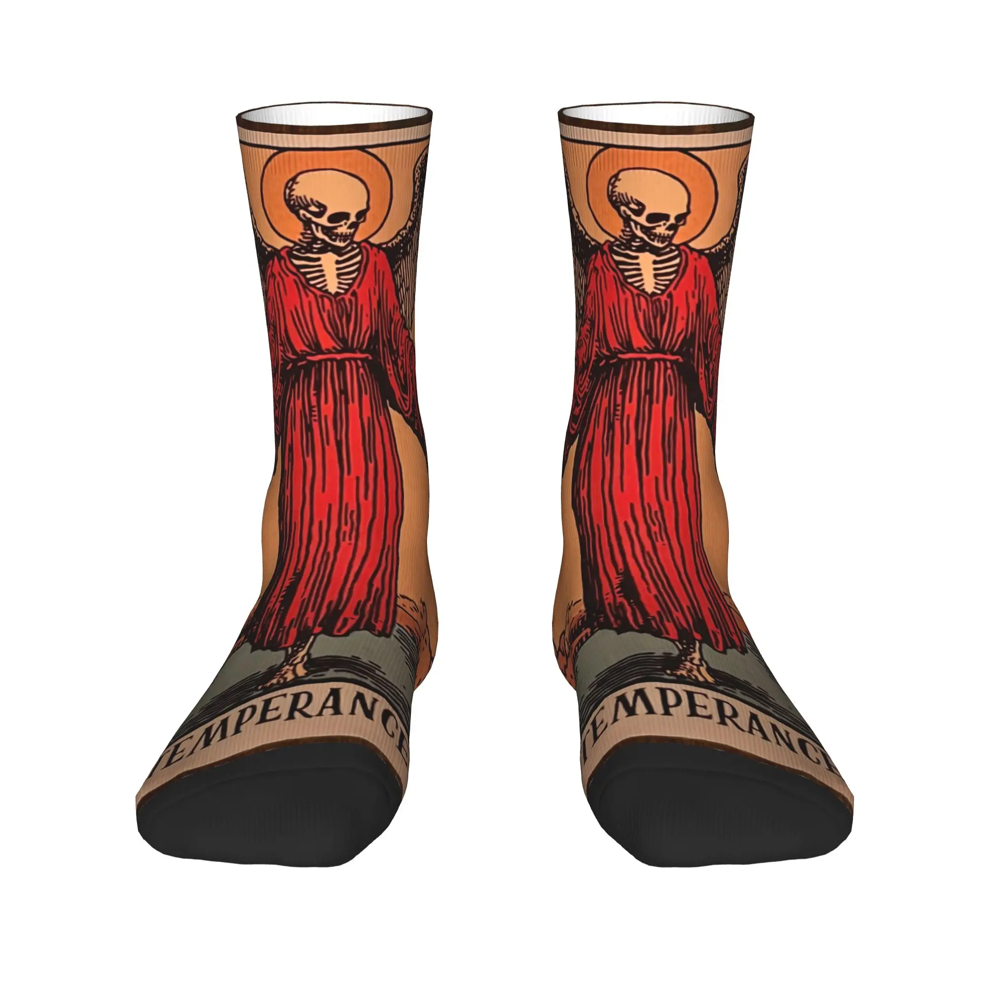 Unisex Men Socks Tarot Card Temperance  Stockings Autumn Gothic Medium Soft Socks Printed Skateboard Anti Skid Socks