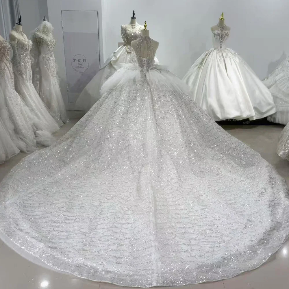 Vestido Blanco Boda Vestido de Novia Civil Vestido con hombros descubiertos Halter Keyhole Back personalizado nuevos vestidos de Novia de Novia