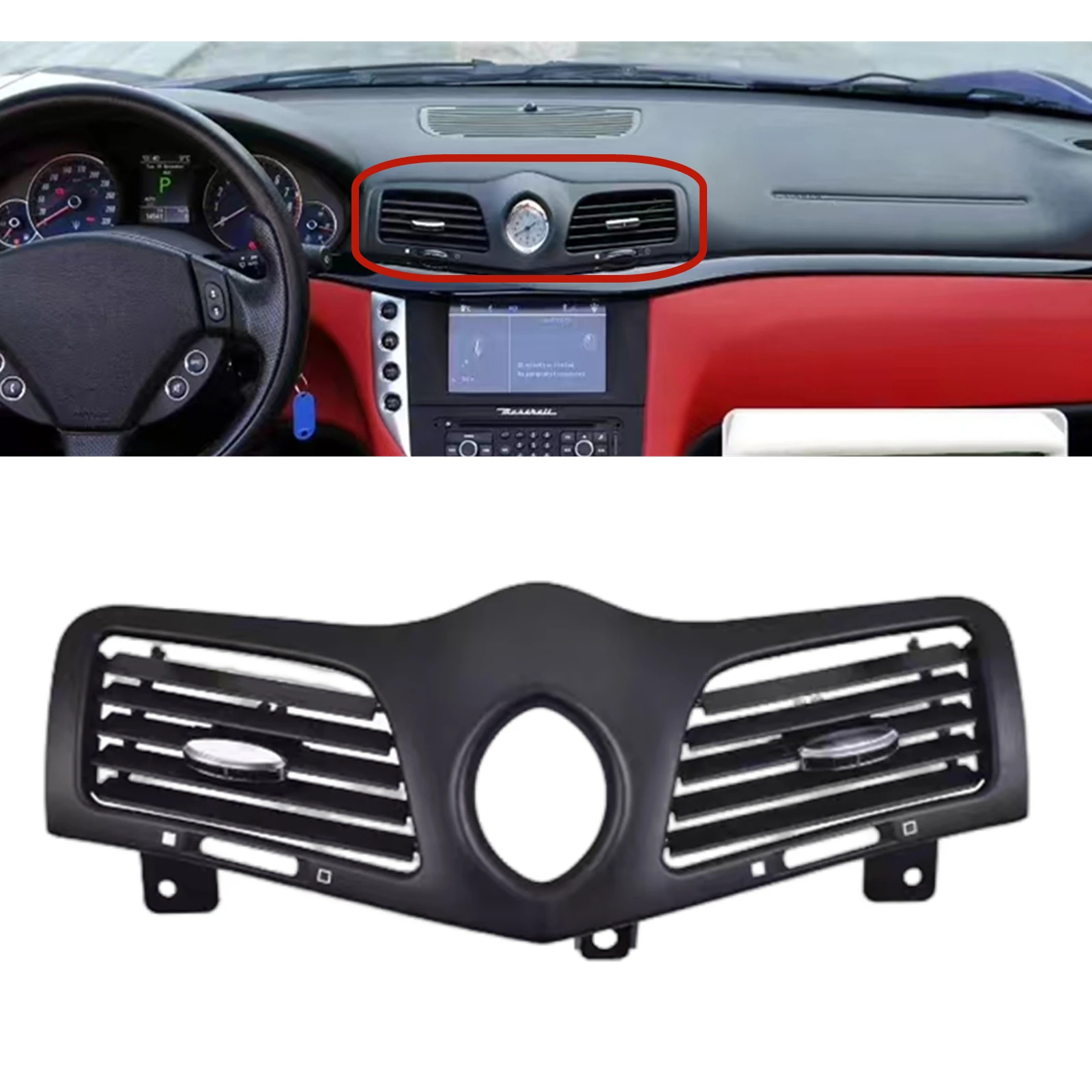 

Car Inner Console Air Outlet Vent Cover Grill Conditioning Frame For Maserati GranTurismo GT 2007-2020 Grancabrio GC 2010-2019