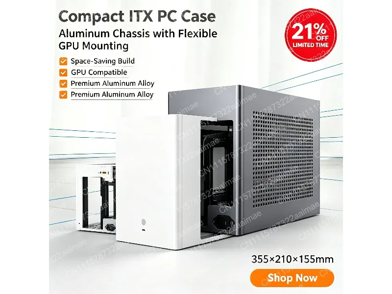 A4 Pro Max ITX Mini Chassis Aluminum Alloy CNC Support 280mm Water Cooling 2-3 Slot Graphics Card