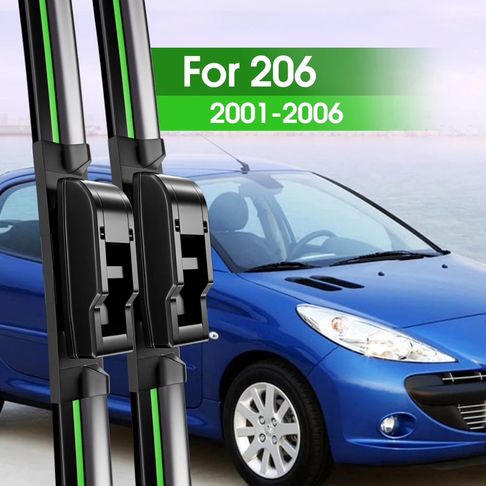 

2pcs Front Windshield Wiper Blades For Peugeot 206 2001-2006 2002 2003 2004 2005 Windscreen Window Accessories