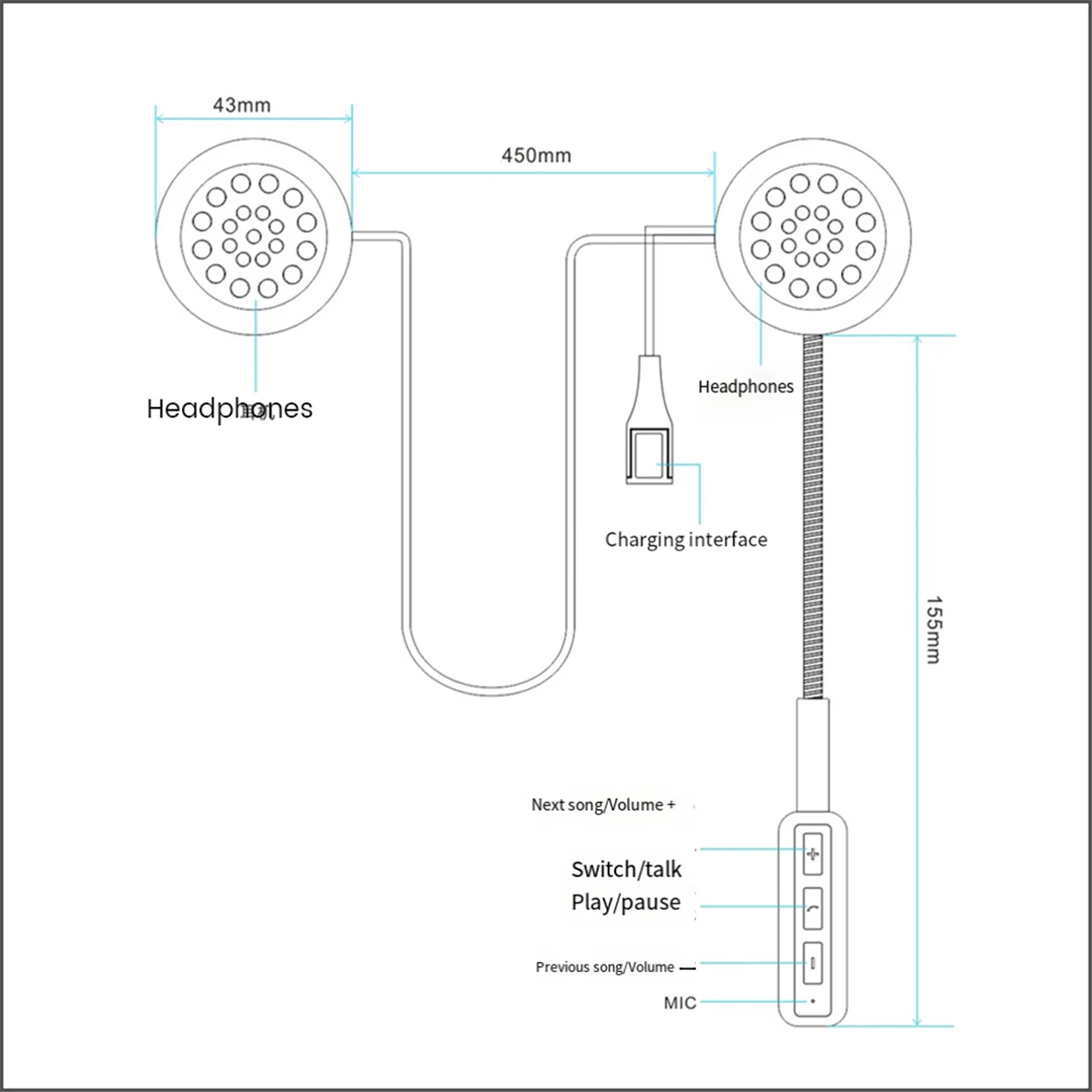 

Превосходный MH01 мотоциклетный шлем Bluetooth-гарнитура Автомобильная Bluetooth-гарнитура Водонепроницаемая универсальная шумоподавляющая гарнитура