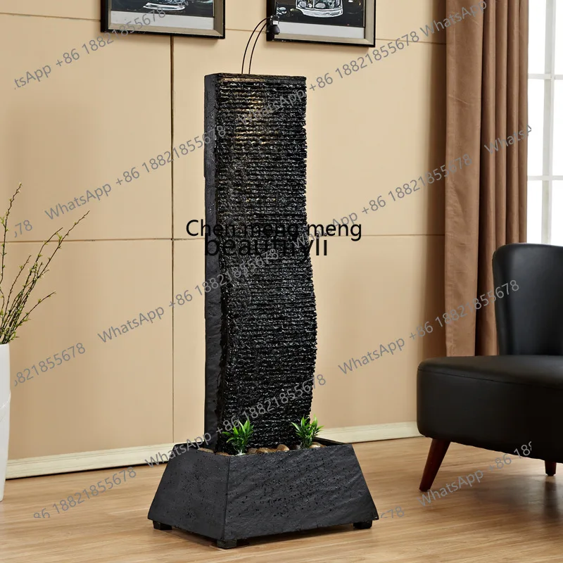 X  Fortune Flowing Water Floor Ornaments Stone Water Curtain Wall Waterscape Fountain Fengshui Wheel Fish Tank Fish Pond