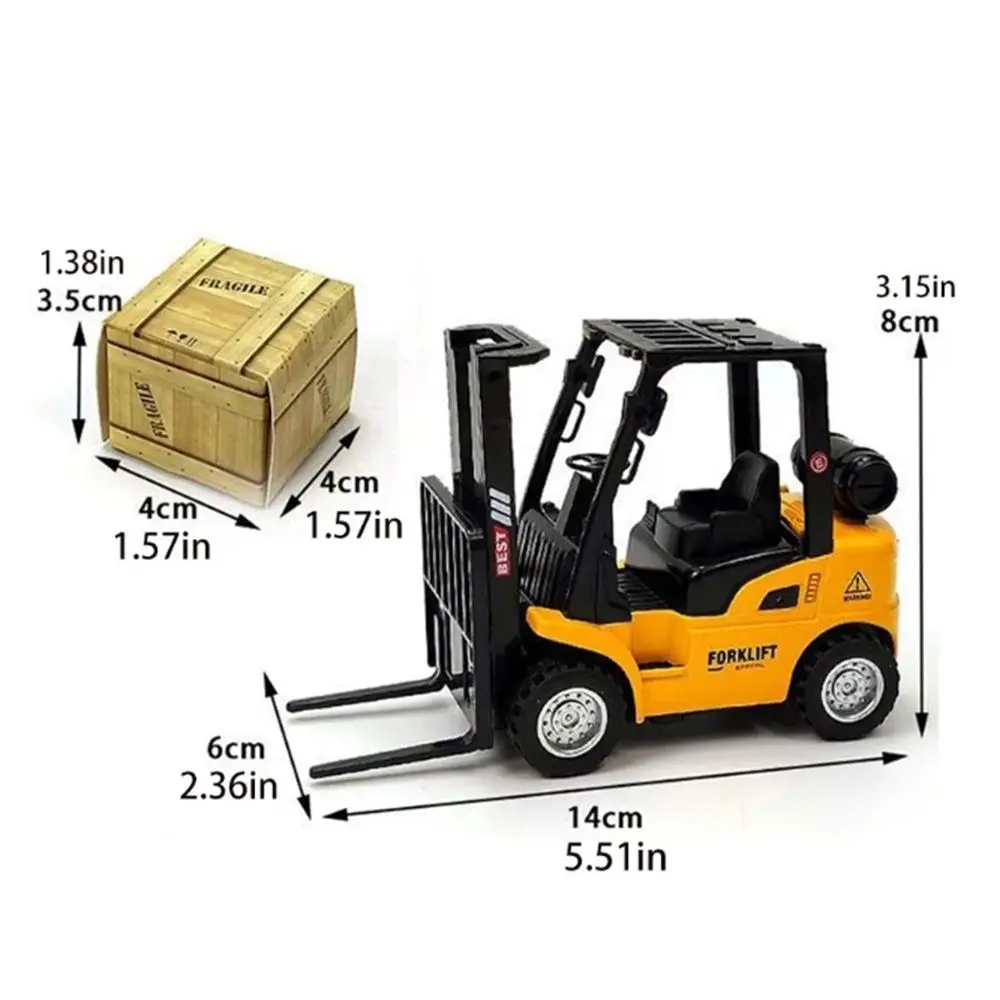 Car Play Toy Vehicle Set Toy Vehicles Vehicle Construction Die-Cast Model Forklift Friction Toy Pallet Interactive Toy