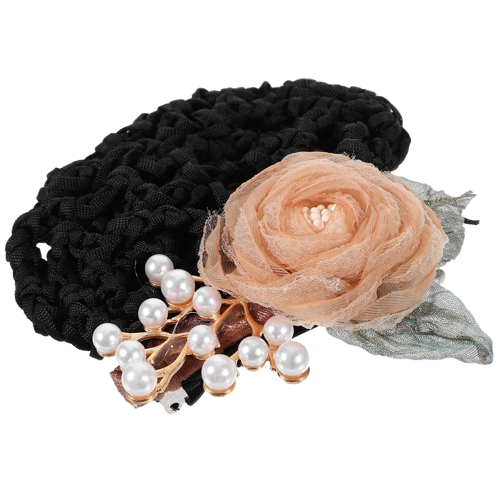 مشبك زخرفي شبكي على شكل كعكة شعر على شكل زهرة مناسب للممرضات ومحترفين الباليه وإكسسوارات الشعر لكعكة الرقص