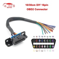 10/30cm DIY 16pin J1962 OBD2 Extension Cable Male line to Female Automotive Car Diagnostic auto Tool OBD 2 Connector