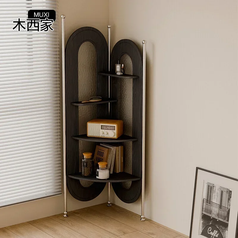 

Living Room Bedroom Wall Creative Corner Nordic Floor Multi-Layer Display Shelf