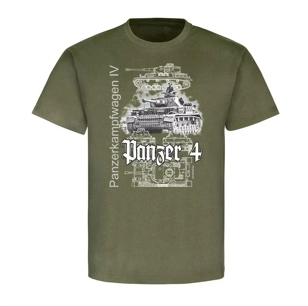 Wehrmacht Panzer 4 PzKpfw IV Medium Tank Drawing T-Shirt New 100% Cotton O-Neck Short Sleeve Casual Mens T-shirt