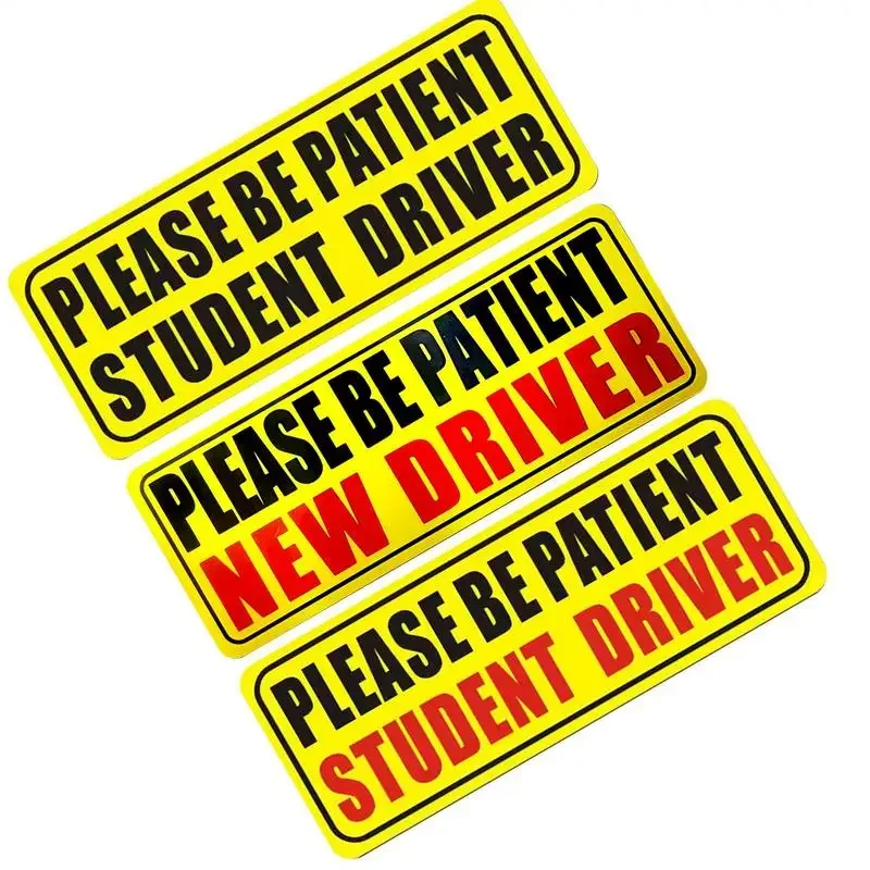 Student Driver Magnet Sign Reflective Please Be Patient Novice Driver Car Magnetic Sticker Waterproof Removable Auto Accessories