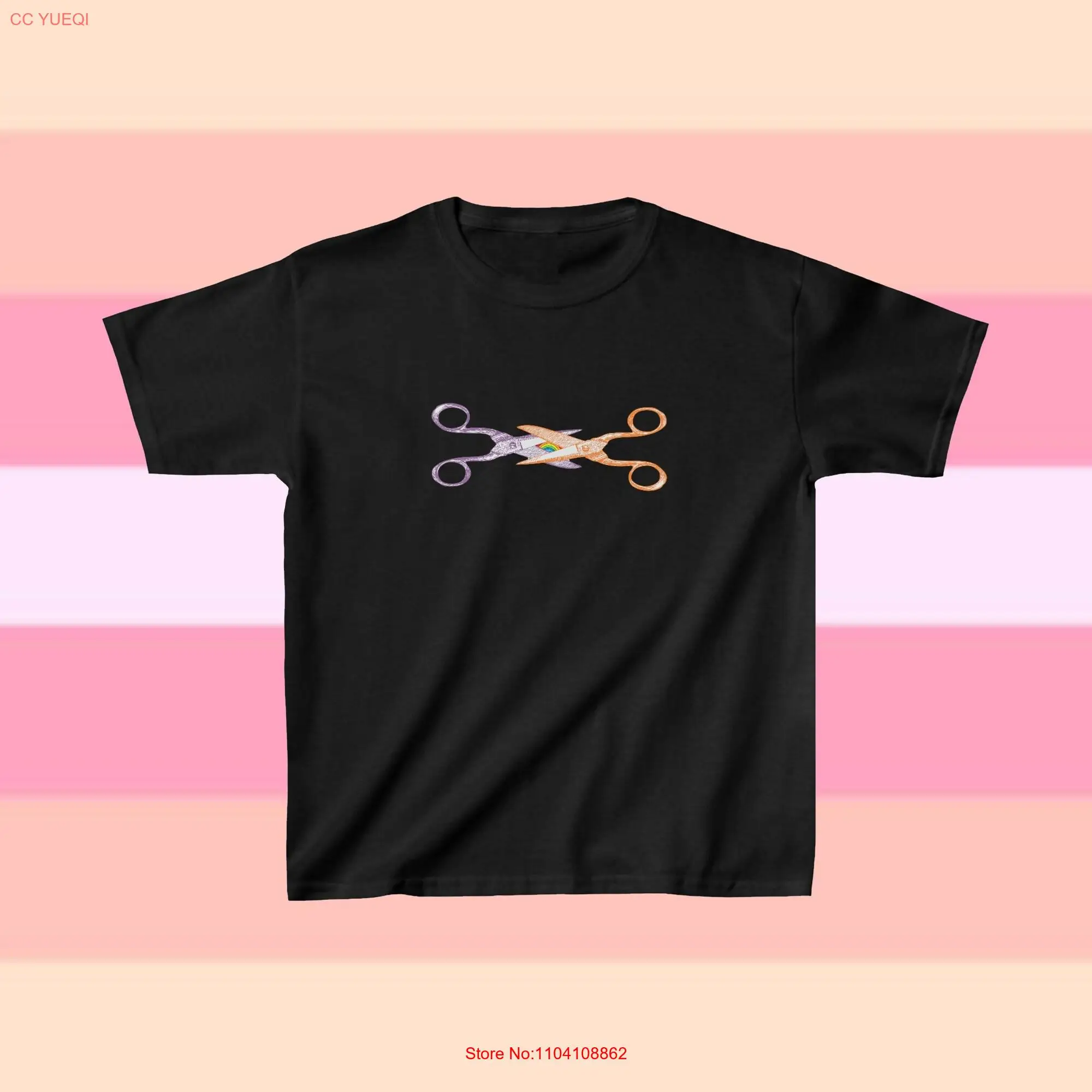 Pride Baby T Shirt Lesbian Scissors Queer Y2K Femboy Clothing 90s Nonbinary They Them Trans LGBTQ long or short sleeves