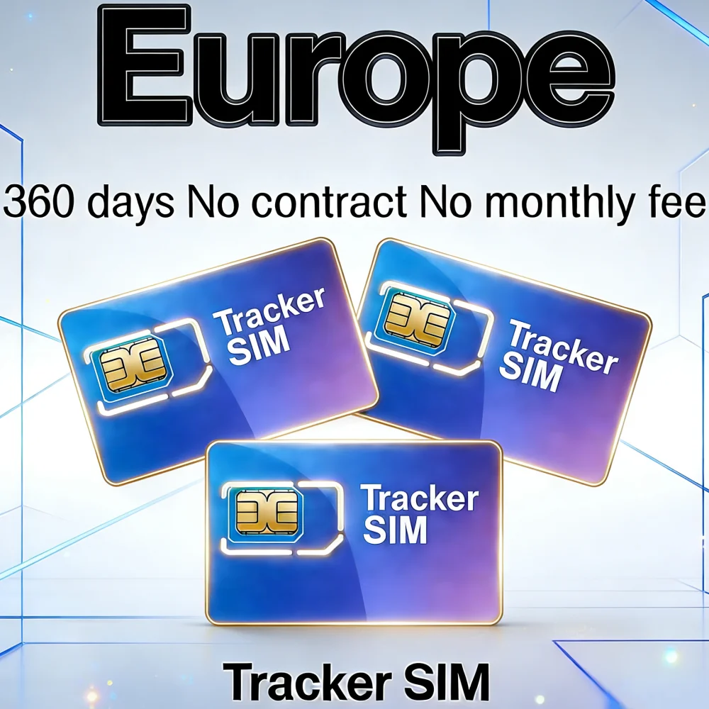 4G SIM Card, GPS Tracker SIM for Europe No Contract, 360MB/360 Days LTE Cat1 M2M Roaming Compatible with TK303F, ST-902, C08 Etc