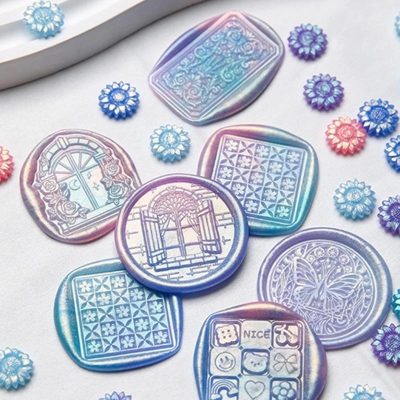 

Симпатичные буквы ромашки в форме марки запечатывают воск для приглашений, открытки бусины Aurora-Color для поставки DIY 500G