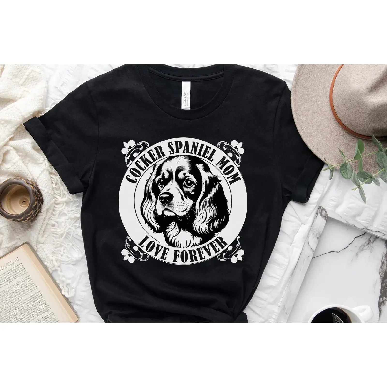 Cocker Spaniel Mom T Shirt Perfect for Dog Lovers Birthday Mother's Day Pet Memorial Cozy Casual Wear vintage Washed Soft